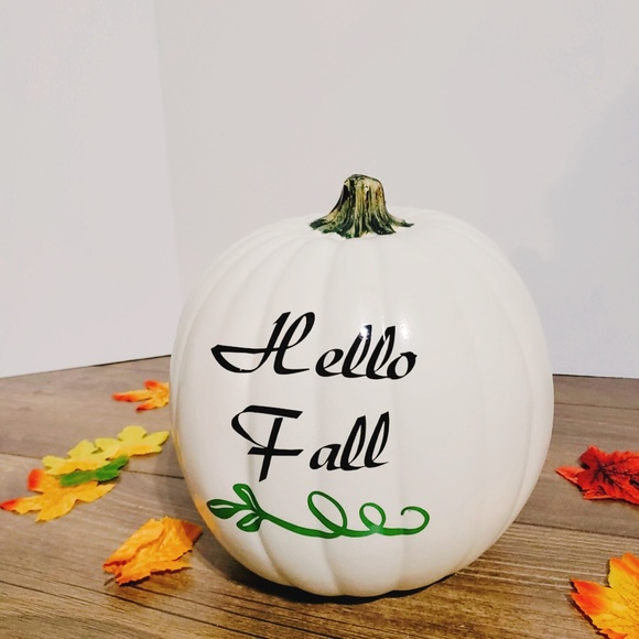handmade Eva foam white pumpkin hello fall - Picture 2 of 4